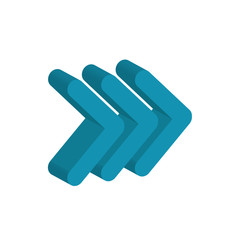 Obraz premium arrow blue direction infographic symbol icon. Isolated and flat illustration. Vector graphic