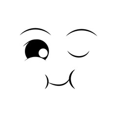 happy face cartoon expression emotion icon. Isolated and flat illustration. Vector graphic