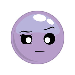 indifferent face sphere cartoon expression emotion icon. Isolated and flat illustration. Vector graphic