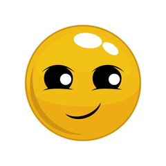 happy face cartoon sphere expression emotion icon. Isolated and flat illustration. Vector graphic