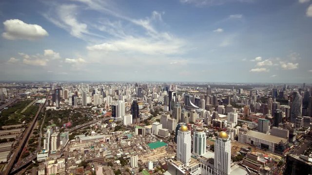4K: time lapse, Bangkok city aerial view, Thailand