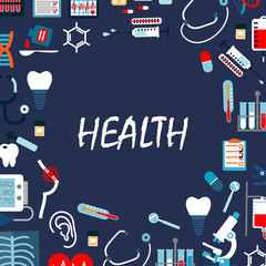 Medical check up background with healthcare icons