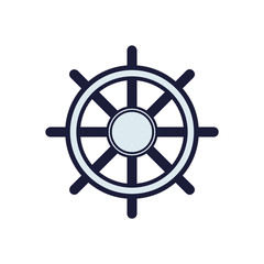 rudder sea lifestyle nautical marine  icon. Isolated and flat illustration. Vector graphic