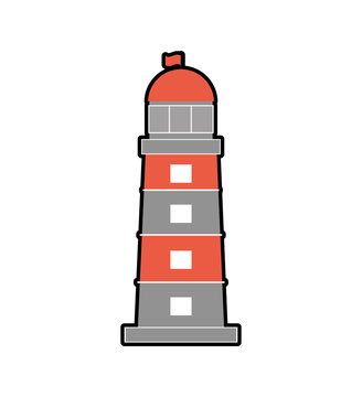lighthouse sea lifestyle nautical marine  icon. Isolated and flat illustration. Vector graphic