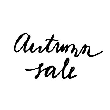 Autumn Sale Hand drawn lettering card