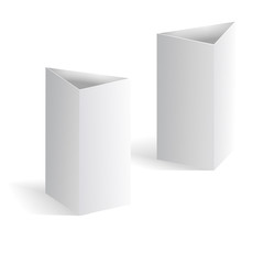 White blank table tent vertical triangle cards isolated on background vector template © MicroOne