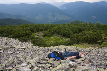 Fototapeta premium Tired tourist