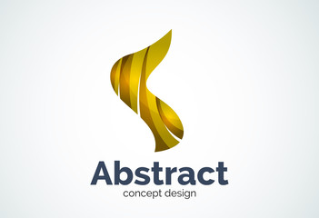 Abstract wave logo template, smooth motion concept
