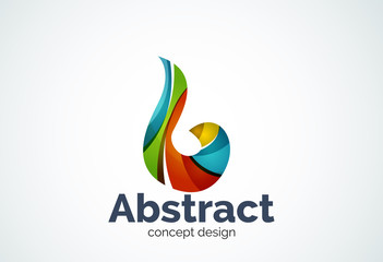 Abstract swirl logo template, smooth elegant shape concept