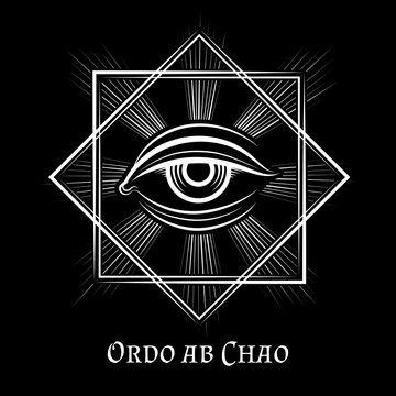 Eye of Providence masonic symbol. All seeing eye illuminati spiritual vector sign