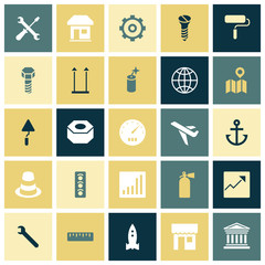 Flat design icons for industrial