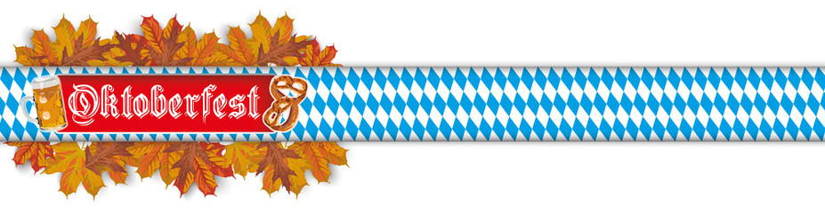 Oktoberfest Header mit Herbstlaub