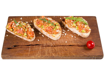bruschetta with red fish