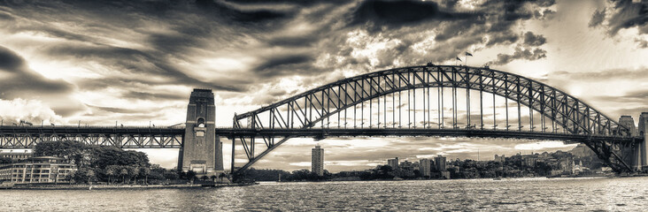 Panoramic view of Sydney Harbour at twilight - NSW, Australia