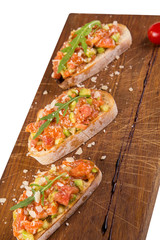 bruschetta with red fish
