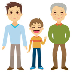 Fototapeta premium Illustration of cute happy family of four members smiling on car