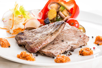 Beef steak with vegetables