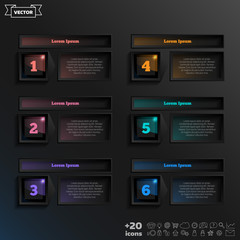 Vector infographic design with colorful square.