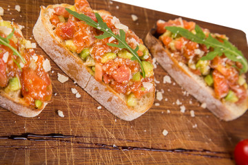 bruschetta with red fish