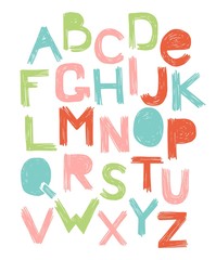 Alphabet scratch color vector.