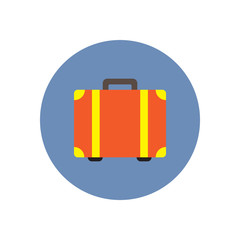 stylish icon in color circle travel suitcase 