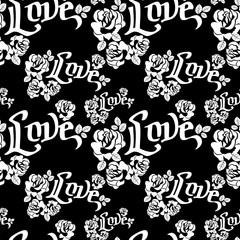 Seamless pattern with single word 