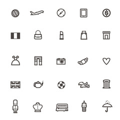 vector travel icon France and england on white background