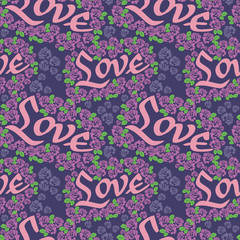 Seamless pattern with single word 