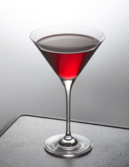 glass of red cocktail