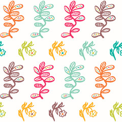Fototapeta na wymiar Simple cute floral background with flowers and branches.