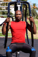 Fitness man exercising at the public park