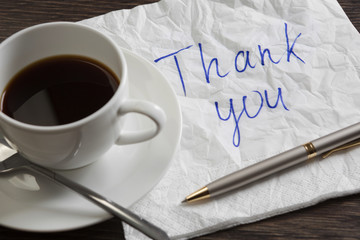 Message written on napkin