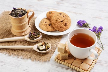 Herbal tea and cookies