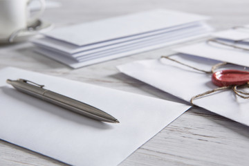 Letters with seal on table