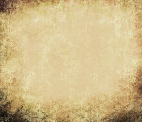 Ancient wall-paper grunge on a rough cloth, beige