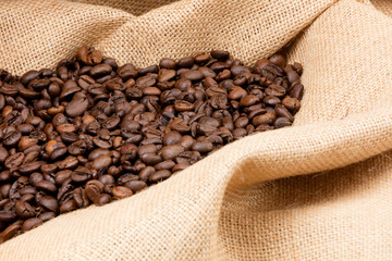 sackcloth full of coffee beans