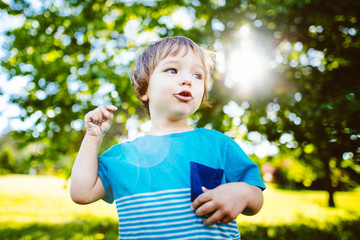portrait of a little boy.portrait of a child in the park