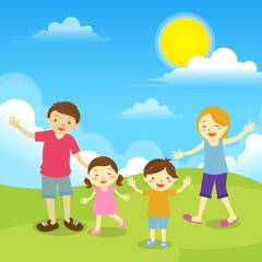 Obraz na płótnie Canvas Happy family illustration