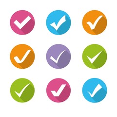 Colorful check marks