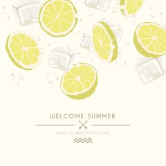 Summer poster with lemon slices