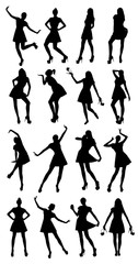 Posing woman silhouettes