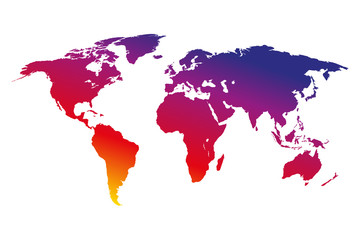 Colorful world map on a white background