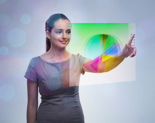 Businesswoman working with graph in business concept