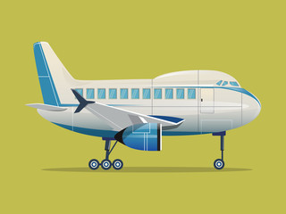 Airplane flat vector illustration