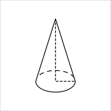 Geometry cone draw symbol simple icon on background