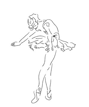ballerina pose line art clip art preview