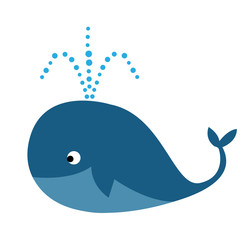 Naklejka premium Illustration of cute cartoon whale