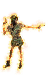 Fototapeta na wymiar Woman Soldier