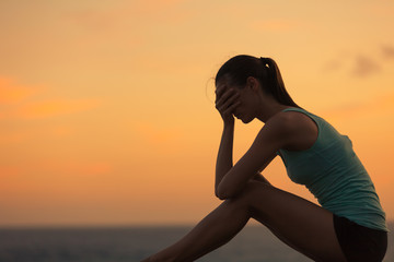 Young girl feeling sad and depressed. 