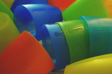 plastic color cups in nursery